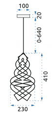 BPS-koupelny Stropní lampa visící Stuha LH2063