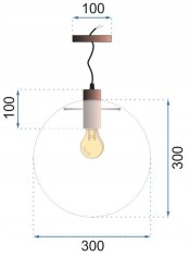 BPS-koupelny Závěsné skleněné stropní svítidlo Lassi Black 30 cm