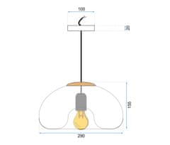 Toolight Zrcadlová skleněná závěsná stropní lampa APP322-1CP stříbrná