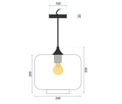 BPS-koupelny Skleněná závěsná stropní lampa APP312-1CP Loft