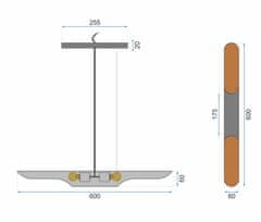 BPS-koupelny Stropní lampa APP298-1CP Tuba černé zlato 60cm