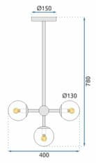 Toolight Stropní závěsná lampa 4 koule APP268-4C