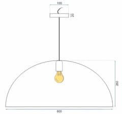 BPS-koupelny Závěsná stropní lampa s kovovou mísou černá 60cm APP380-1CP