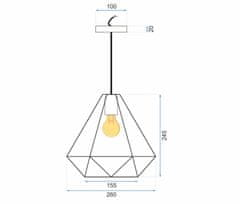 BPS-koupelny Trojúhelníková geometrická stropní lampa černá APP252-1CP