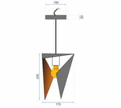 Toolight Trojúhelníková geometrická stropní lampa černá APP253-1CP