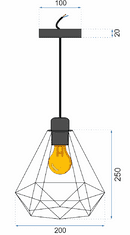 Toolight Závěsná lampa DIAMOND Light Gold 392197