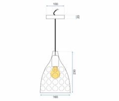 Toolight Zrcadlová závěsná lampa stříbrná APP278-1CP