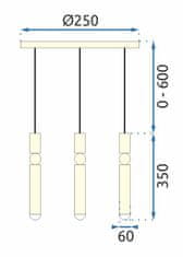 Toolight Závěsná stropní lampa zlatá APP471-3CP