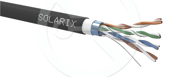 Solarix SXKD-5E-FTP-PVC+PE - venkovní, dvojitý plášť, 305m/cívka, Fca