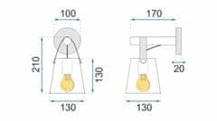 Toolight Kovová nástěnná lampa s páskem bílá APP467-1W bílá