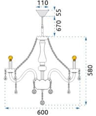 Toolight Křišťálový lustr 300752