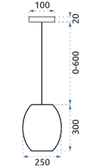 BPS-koupelny Závěsná lampa na sklo Loft Jantarová APP567-1CP