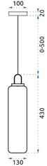 BPS-koupelny Skleněné závěsné stropní svítidlo Tuba APP631-1CP