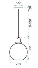 BPS-koupelny Skleněné LED stropní svítidlo závěsné APP442-CP