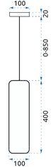 Toolight Skleněné závěsné stropní svítidlo APP665-1CP White