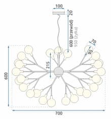 BPS-koupelny Stromová závěsná lampa 27 APP590-CP Černá