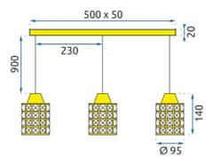 BPS-koupelny Křišťálové stropní svítidlo APP725-3CP Gold