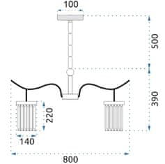 BPS-koupelny Stropní křišťálová závěsná lampa APP769-9CP zlatá