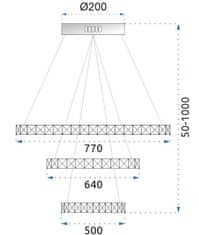 BPS-koupelny Závěsná křišťálová lampa + dálkové ovládání APP772-3CP