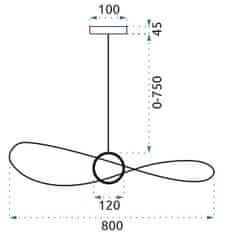 BPS-koupelny LED závěsné svítidlo 80cm APP652-1CP