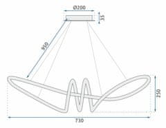 BPS-koupelny Moderní stropní svítidlo LED + Ovladač APP824-CP Gold