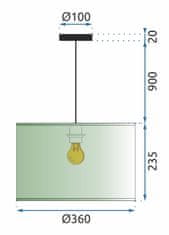 BPS-koupelny Závěsná lampa 36cm APP953-1CP Modrá