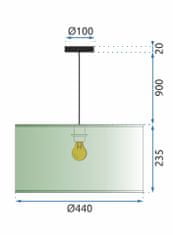 BPS-koupelny Závěsná lampa 44cm APP955-1CP Modrá