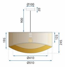 BPS-koupelny Závěsná lampa 50cm APP970-1CP Béžová