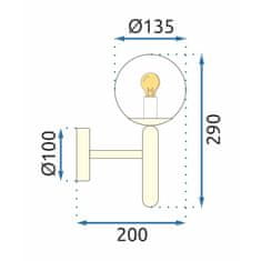 BPS-koupelny Moderní nástěnná lampa APP894-1W Zlatá