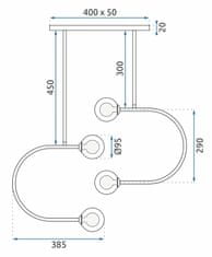 BPS-koupelny Skleněné koule závěsná lampa APP639-4CP zlatá