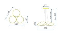 Toolight Moderní stropní svítidlo LED + PILOT APP794-CP Flat Gold