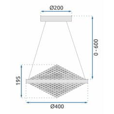 Toolight KŘIŠŤÁLOVÁ ZÁVĚSNÁ LAMPA APP774-1CP