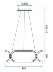 Toolight Stropní svítidlo LED s dálkovým ovládáním APP790-CP TRIO Black