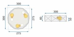 BPS-koupelny Plafónová lampa Diamond APP861-C 30 cm černá