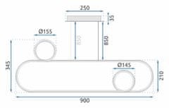 BPS-koupelny LED závěsné stropní svítidlo APP809-CP Gold + dálkové ovládání