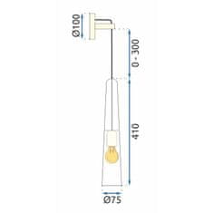 BPS-koupelny Nástěnná lampa v LOFT stylu APP896-1W Zlatá