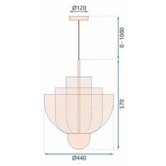 Toolight Ažurové závěsné stropní svítidlo APP888-CP Pink Gold