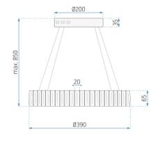 Toolight Stropní svítidlo Crystal LED APP1040-CP + dálkové ovládání