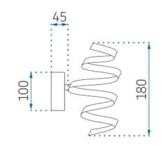 BPS-koupelny Moderní nástěnná lampa Spirála WALL LED APP1046-W Černá MAT