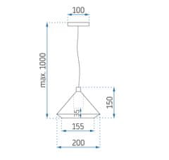 Toolight Závěsné svítidlo APP1004-1CP