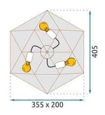 Toolight Stropní plafonové svítidlo APP1094-3C Gold