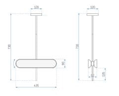 Toolight LED závěsné stropní svítidlo APP832-CP zlaté