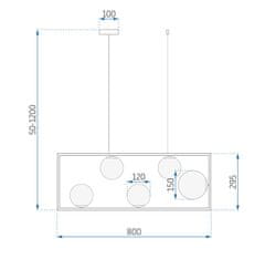 Toolight Závěsné svítidlo APP1020-5CP Zlatá