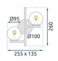 BPS-koupelny Nástěnná lampa APP1171-2W Gold