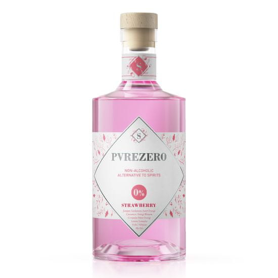 PVREZERO GinZero Strawberry 0,70L - Nealkoholický vegan destilát 0,0% alk.