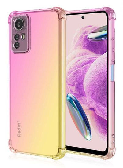 TopQ Kryt Xiaomi Redmi Note 12S Shock duhový růžovo-žlutý 99833