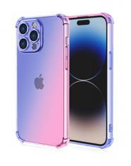 TopQ Kryt iPhone 15 Pro Max Shock duhový modro-růžový 99709