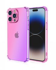 TopQ Kryt iPhone 15 Pro Max Shock duhový růžovo-fialový 99705