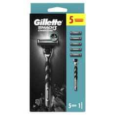 Gillette Mach3 Charcoal Holicí strojek pro muže + 5 ks náhradní hlavice