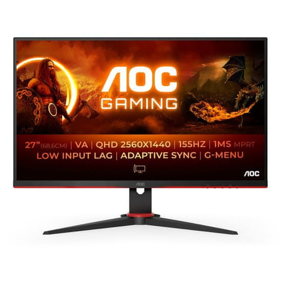 shumee MONITOR AOC LED 27" Q27G2E/BK 155Hz